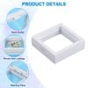 PATIKIL 3D Floating Frame Display Stand, 18 Pack 2.8x2.8 Inch Challenge Coin Display Stand Holder Transparent PE Jewelry Storage Box Floating Display Case, Teal&White view 3