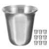 LUOZZY 10pcs Stainless Steel Cup Holy Metal Cup Model Stackable Littel Drinking Cup Photo Props for DIY Crafts Religious Party Supply - Silver view 1
