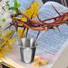 LUOZZY 10pcs Stainless Steel Cup Holy Metal Cup Model Stackable Littel Drinking Cup Photo Props for DIY Crafts Religious Party Supply - Silver view 4