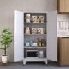 AUEYTVR Metal Pantry Cabinet, Kitchen Storage Cabinets with 2 Doors and Adjustable Shelves for Kitchen, Living Room, Dining Room, Bathroom (White, 61.02" H x 27.55" W x 13.78" D) view 2