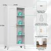 AUEYTVR Metal Pantry Cabinet, Kitchen Storage Cabinets with 2 Doors and Adjustable Shelves for Kitchen, Living Room, Dining Room, Bathroom (White, 61.02" H x 27.55" W x 13.78" D) view 3