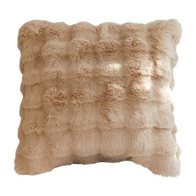 BENBOR Ultra-Soft Luxury Velvet Blanket,Microfiber Pillow Caover Faux Fur,Double-Sided Plush Comfort Fur Throw Blanket,Pillowcase Color Super Warm Sofa Bed Office Nap Winter Blanket (Camel, 45cm)