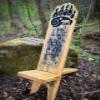 Online Solution Norse Bear Paw Viking Slab Campfire Chair | Viking Chair Art Tail As Well Bow Hunters Light Stained Finish Pine Wood view 3