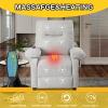 BSKJMMP Large Swivel Rocking Rocker Chair with Massage and Heat Upholstered Soft Fabric Living Room Nursery Reclining Sofa Chai Manual Control view 3