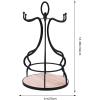 WSWSW Tabletop Cup Stand*Mug Holders Stainless Steel Coffee Cup Shelf Tree Holder Stand for 6 Cups Saucer Spoon Sets Tea Set Display Stand Home Storage Supplies,Black,Black view 2