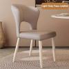 MARIYCH 2 PCS PU Leather Dining Chairs Kitchen Curved Backrest Elegant Chair, Dining Room Chairs with White Metal Legs for Living Room, Restaurant view 2