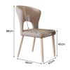 MARIYCH 2 PCS PU Leather Dining Chairs Kitchen Curved Backrest Elegant Chair, Dining Room Chairs with White Metal Legs for Living Room, Restaurant view 3
