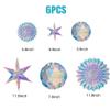 Iridescent Party Supplies Kit 6Pcs Ceiling Hanging Honeycomb Ball Ornament Decorative Paper Fan Snowflake Garlands for Birthday Christmas Decorations, Iridescent Party Decorations view 2
