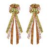 UDIYO Christmas Tree Topper Wreath Bow, 45"x12" Large Green Dot Polyester Gift Bow Decor for Xmas Ornament Holiday Home Party Wedding Thanksgiving Indoor/Outdoor Decoration 2pcs view 1