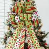 UDIYO Christmas Tree Topper Wreath Bow, 45"x12" Large Green Dot Polyester Gift Bow Decor for Xmas Ornament Holiday Home Party Wedding Thanksgiving Indoor/Outdoor Decoration 2pcs view 4