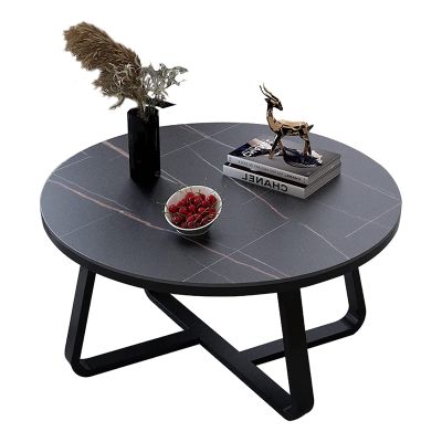 DXYDZSWD Slate Coffee Table, Nordic Living Room Sofa Side TableNegotiation Table, Small Apartment Round Bedside Table,Afternoon Tea Table(E,70x45cm)