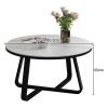 DXYDZSWD Slate Coffee Table, Nordic Living Room Sofa Side TableNegotiation Table, Small Apartment Round Bedside Table,Afternoon Tea Table(E,70x45cm) view 2