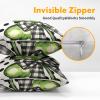 Kawani St Patricks Day Pillow Covers 16x16 Set of 2 Green Lucky Shamrock Leaf Polka Dots Pillowcase Cotton Linen Square Cushion Case for Couch Sofa Bedroom Living Room Outdoor Decor view 3