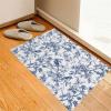Blue Bird Flower Bathroom Runner Rug Bathmat Soft Bath Shower Bathtub Kitchen Door Mat,Retro Tree Branch Floral Fall Winter Washable Floor Doormat Area Carpet for Bedroom Laundry Room Hallway,18"x30" view 3