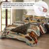 CAPOZEN Personalized Christmas Quilt Set - Xmas Village Scene Bedding Queen Size Winter Quilt Peace Holiday Quilts Custom Pine Tree Themed Comforter for Teens Adults view 2