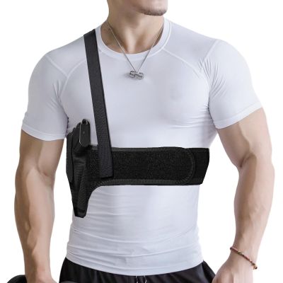 Quick Draw Shoulder Holster - Belly Band Holster for Everyday Comfortable Concealed Carry for Small, Compact and Other Similar Gear, Left Handed, Black 39"