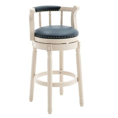 MUYRJLZX Tall Bar Chairs Retro Bar Chair Height 29.5 in Bar Stools 360 Rotating Counter Stool Leather Wooden High Stool for Pub Caf Dining Chair Enjoy Life