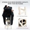 MUYRJLZX Tall Bar Chairs Retro Bar Chair Height 29.5 in Bar Stools 360 Rotating Counter Stool Leather Wooden High Stool for Pub Caf Dining Chair Enjoy Life view 4