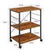 TLTDSMY Kitchen Cart Rolling Cart 3 Tier Kitchen Storage Cart with Wheel Movable Metal Wood Rolling Cart Storage Trolley Rolling Storage Cart for Home Rolling Storage Cart Serving Cart view 2