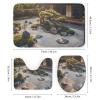 HDESDIS 4Pcs Farmhouse Cottage Shower Curtain Sets, Bath Mat and Rugs, Sunset Tree Nature Garden Shower Curtain with Hooks for Bathroom view 3