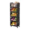 TLTDSMY Kitchen Cart Rolling Cart Carbon Steel Kitchen Storage Cart Stackable Trolley Cart Fruit Vegetable Basket with Casters Home Storage Trolley Rolling Storage Cart Serving Cart view 1