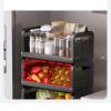 TLTDSMY Kitchen Cart Rolling Cart Carbon Steel Kitchen Storage Cart Stackable Trolley Cart Fruit Vegetable Basket with Casters Home Storage Trolley Rolling Storage Cart Serving Cart view 4