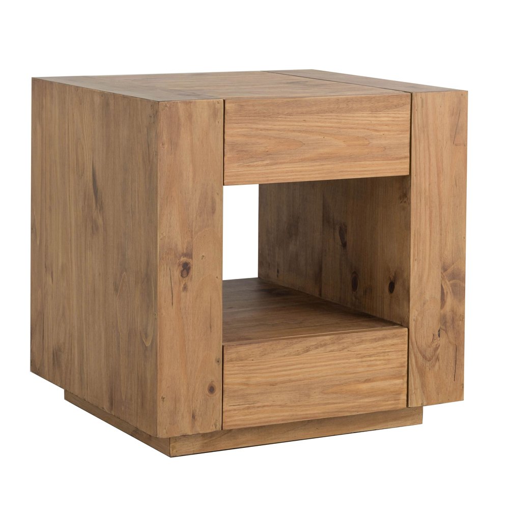 Acme Harlan Contemporary Wood 2-Drawer Square End Table in Oak