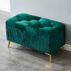 SYJKOO Modern Velvet Upholstered Rectangle with Storage Foot Stool for Living Room End of Bed Bench(Dark Green,80x39x45cm) view 1