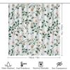 HDESDIS 4Pcs Floral Leaf Watercolor Shower Curtain Sets with Rugs, Toilet Lid Cover and Bath Mat, Green Plant Novelty Bathroom Shower Curtains Set with 12 Hooks view 2