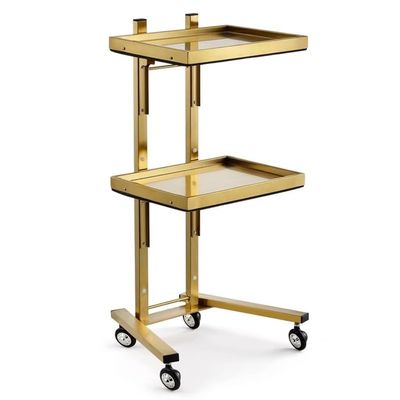 Trolley 3 Tier Metal Rolling Cart for Beauty Salon Stainless Steel Salon Storage Stand with Wheels and Tray Kitchen Storage Cart on Wheels