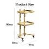 Trolley 3 Tier Metal Rolling Cart for Beauty Salon Stainless Steel Salon Storage Stand with Wheels and Tray Kitchen Storage Cart on Wheels view 2