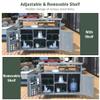 Merax Outdoor Kitchen Island, Stainless Steel Kitchen Island with Storage, Wood Rolling Coffee Grill Bar Cart with Spice Rack Towel Rack, Grey Blue view 3