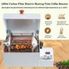 KANGJIEM 1200W Home Electric Coffee Roaster, 500G Coffee Bean Roaster with Solid Wood Handle + Thermometer, Adjustable Temperature (20-300) + Speed (10~60RPM) for Grain Drying view 2