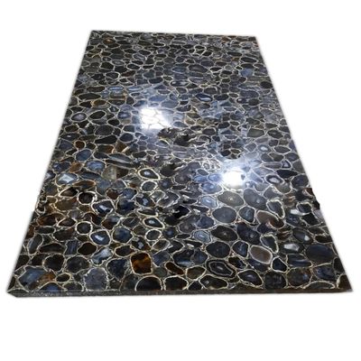 18 x 18 Inches Resin Indoor Table for Restaurant and Office Square Shape Black Agate Coffee Table Top