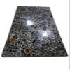 18 x 18 Inches Resin Indoor Table for Restaurant and Office Square Shape Black Agate Coffee Table Top view 1