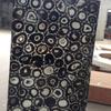 18 x 18 Inches Resin Indoor Table for Restaurant and Office Square Shape Black Agate Coffee Table Top view 4