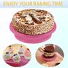 11 Inch Cake Turntable, Rotating Cake Stand for Decorating, Plastic, Lightweight, Reusable, for Pastries and Cupcakes(Pink) view 3