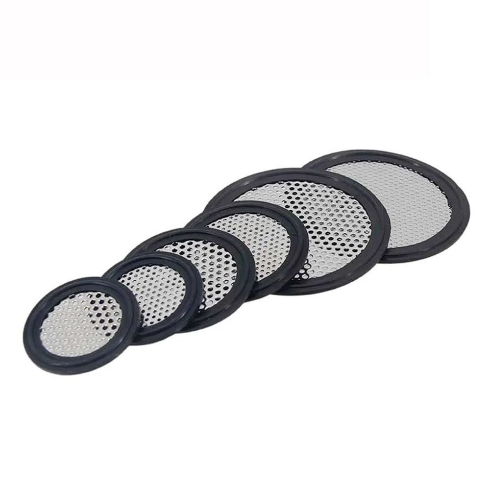 LXYLYX Filtration Gaskets, 1PC Sanitary Tri-Clamp Perforated Plate Gasket EPDM Tri Clamp Filter Discs Food Grade Stainless Steel 304 Filtration Gaskets Black(1.5B)