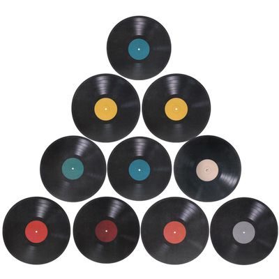 Hemobllo 16pcs Vinyl Record Wall Stickers Retro Style Decor for Living Room Bedroom Cafe Bar Ktv Reusable Vintage Music Theme Wall Decal for Unique Party Decorations