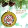 Christmas Candy House Pine Tree Candyland (2) Christmas Ball Ornaments,Glittering Plastic Hanging Decorations for Holiday Christmas Tree Outdoor Party Decors 4PCS view 3