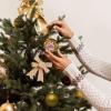 Christmas Candy House Pine Tree Candyland (2) Christmas Ball Ornaments,Glittering Plastic Hanging Decorations for Holiday Christmas Tree Outdoor Party Decors 4PCS view 4