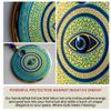 Luxurious Turkish Evil Eye Wall Hanging with Crystal Accents, 5.1 in Diameter, Handmade Glass Nazar for Protection and Good Luck  Opulent Home Decor Gift view 3