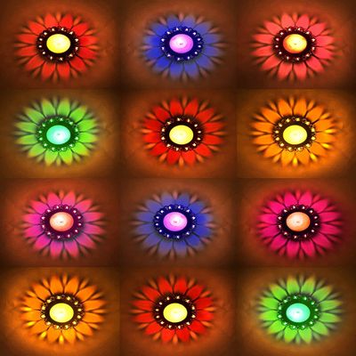 Craft-Vatikaa 3D Reflection Diya, Diwali Decoration Items for Home Decor Transparent Multicolor Water Floating Reflections Plastic Oil Diya for Home Diwali Festival Decoration, (Pack of 24)