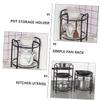 Mikinona 1pc Detachable Pot Shelf Simple Pan Rack Kitchen Storage Rack Two-layer Pot Storage Easy to Clean view 4
