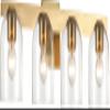 Maxim Lighting Scoop 4-Light Bath Vanity Light | Natural Aged Brass Steel Finish | Clear Glass Shade | Modern Indoor Light Fixture | Ideal for Bathrooms & Powder Rooms | 21234CLNAB view 1