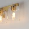 Maxim Lighting Scoop 4-Light Bath Vanity Light | Natural Aged Brass Steel Finish | Clear Glass Shade | Modern Indoor Light Fixture | Ideal for Bathrooms & Powder Rooms | 21234CLNAB view 2