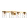 Maxim Lighting Scoop 4-Light Bath Vanity Light | Natural Aged Brass Steel Finish | Clear Glass Shade | Modern Indoor Light Fixture | Ideal for Bathrooms & Powder Rooms | 21234CLNAB view 3