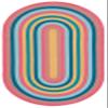 SAFAVIEH Braided Indoor/Outdoor Washable Oval Rug 3x5, Pink & Blue BRD327U view 3
