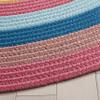 SAFAVIEH Braided Indoor/Outdoor Washable Oval Rug 3x5, Pink & Blue BRD327U view 4