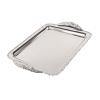 JISADER Decorative Fruit Tray Dessert Plate Easy to Clean Handcrafted Wearproof Rectangle Plate Serving Platter for Buffet Household, Silver, Medium view 1